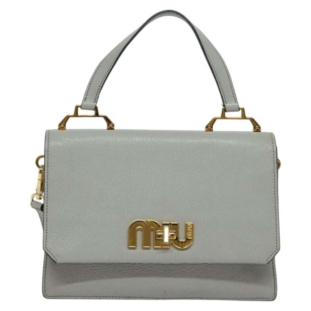 Miu Miu Leather Handbag Gray